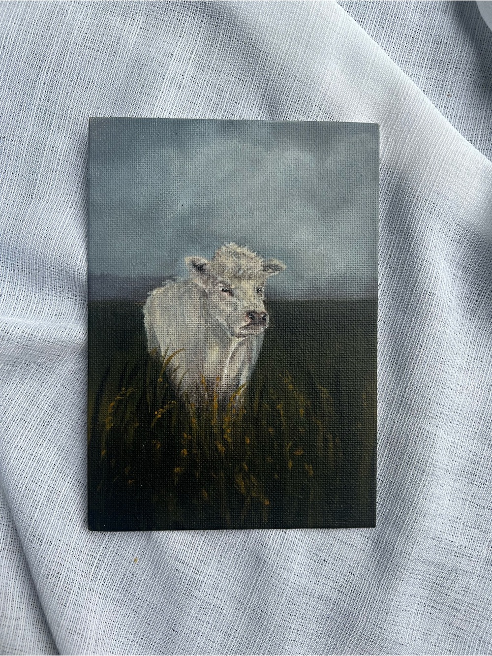 “Little Cow” acrylic painting